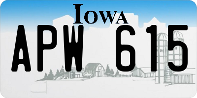 IA license plate APW615