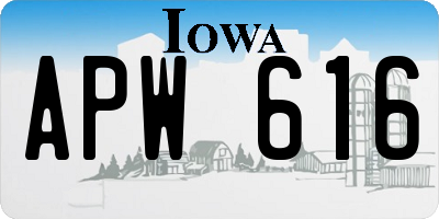 IA license plate APW616