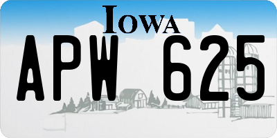 IA license plate APW625
