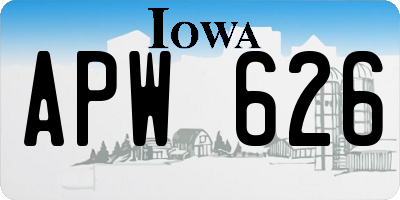 IA license plate APW626