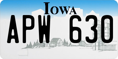IA license plate APW630