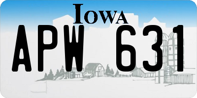 IA license plate APW631