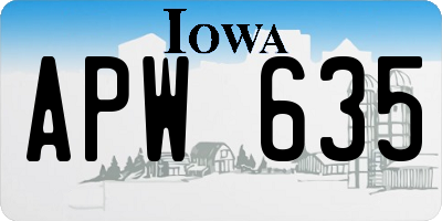 IA license plate APW635