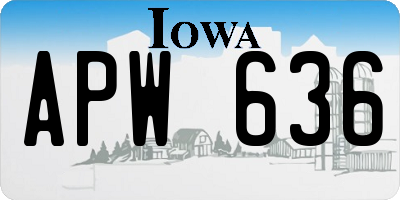 IA license plate APW636