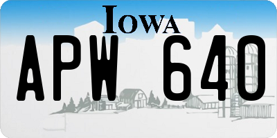 IA license plate APW640