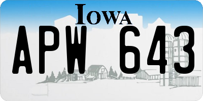 IA license plate APW643