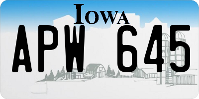 IA license plate APW645