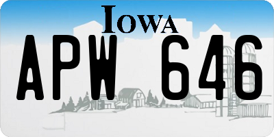 IA license plate APW646