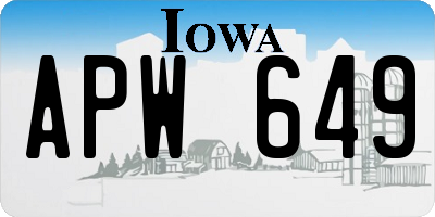 IA license plate APW649