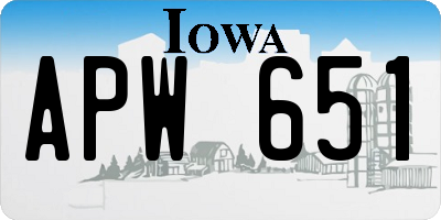 IA license plate APW651