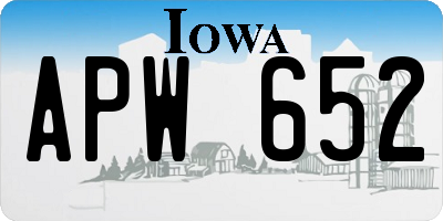 IA license plate APW652