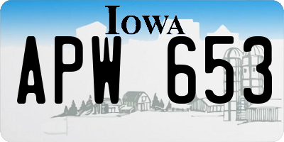 IA license plate APW653