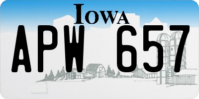 IA license plate APW657