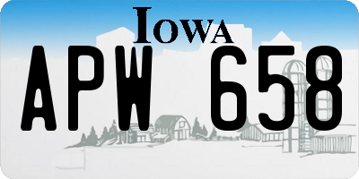 IA license plate APW658