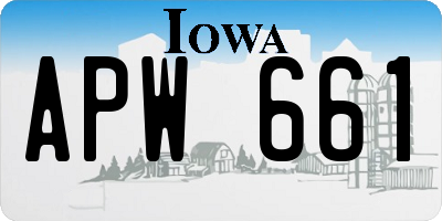 IA license plate APW661