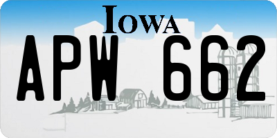 IA license plate APW662