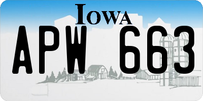 IA license plate APW663
