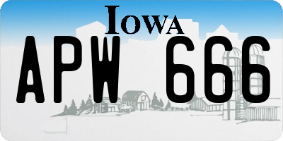 IA license plate APW666