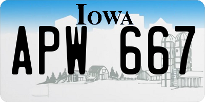 IA license plate APW667