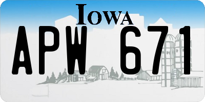 IA license plate APW671