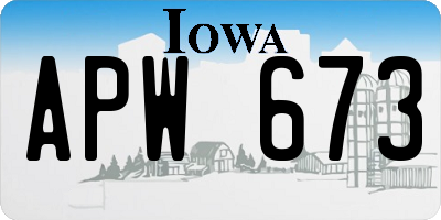 IA license plate APW673