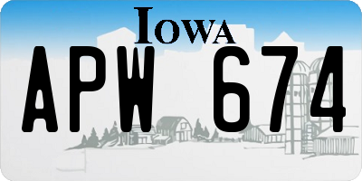 IA license plate APW674