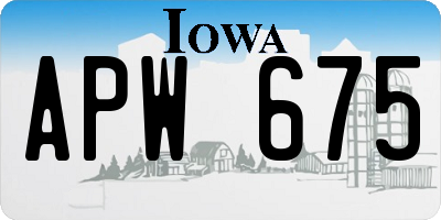 IA license plate APW675