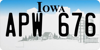 IA license plate APW676
