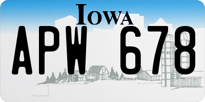 IA license plate APW678