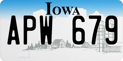 IA license plate APW679