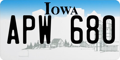 IA license plate APW680
