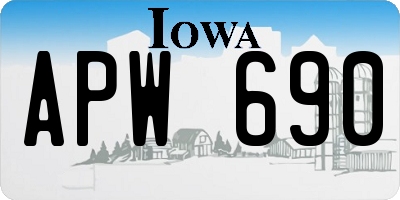 IA license plate APW690