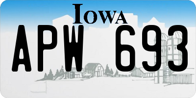 IA license plate APW693
