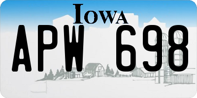 IA license plate APW698