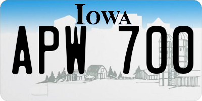 IA license plate APW700