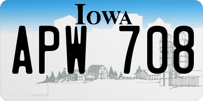 IA license plate APW708