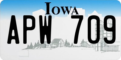 IA license plate APW709