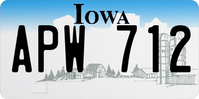 IA license plate APW712