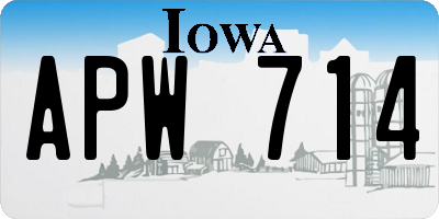 IA license plate APW714
