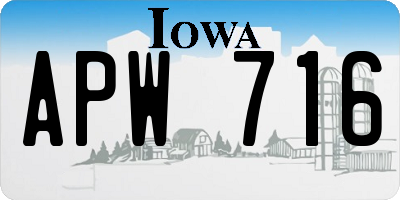 IA license plate APW716
