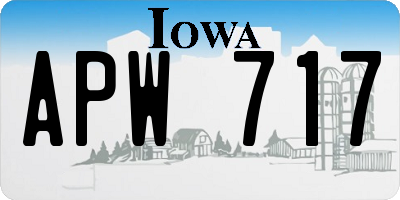 IA license plate APW717