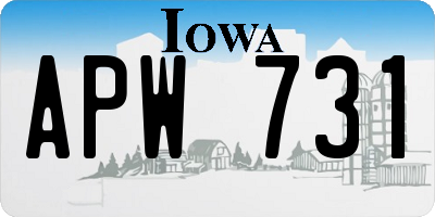 IA license plate APW731