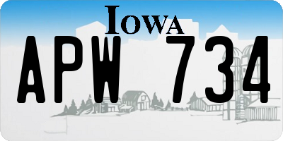 IA license plate APW734