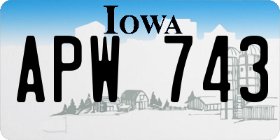 IA license plate APW743