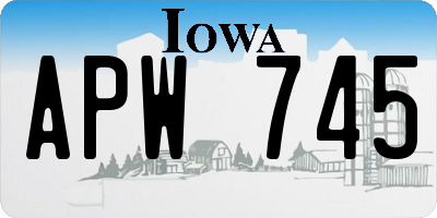 IA license plate APW745
