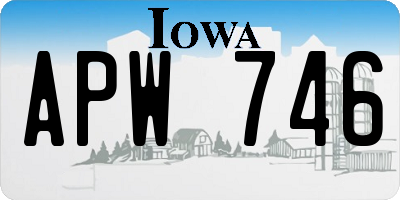 IA license plate APW746