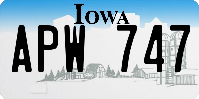 IA license plate APW747