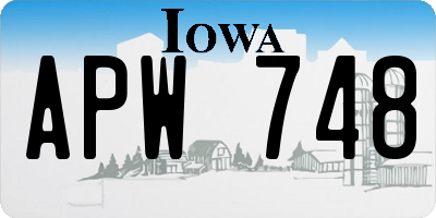 IA license plate APW748
