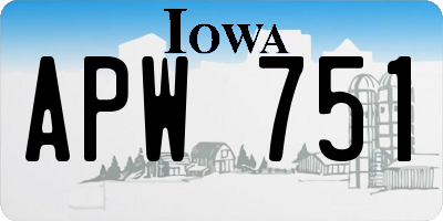 IA license plate APW751