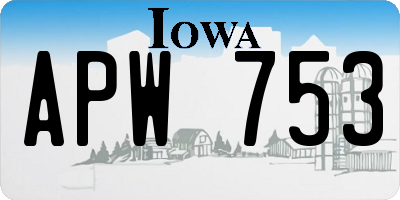 IA license plate APW753